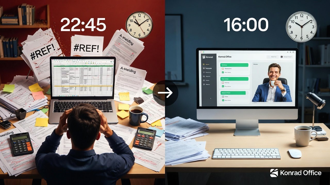 Endelig slipper du Excel: Konrad Office lanserer lønnsmodul! 💰